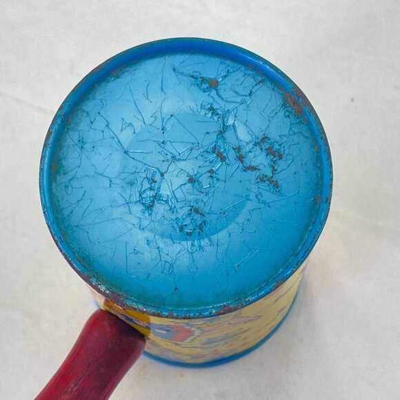 Vintage New Years Noise Maker Tin Litho and Wood Handle - Picture 7 of 9